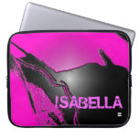 Add Name Pink Latex Emboss Laptop Zip Sleeve at Zazzle