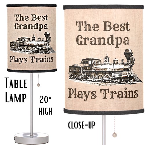 Add Name Plays Steam Train Grandpa Grandfather  Table Lamp