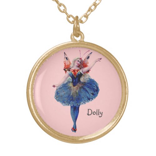 Add name pretty fairy ballerina necklaces vintage