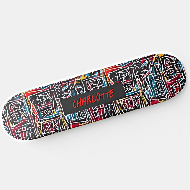 Add Name, Red Blue Yellow Skateboard (Creator Uploaded)