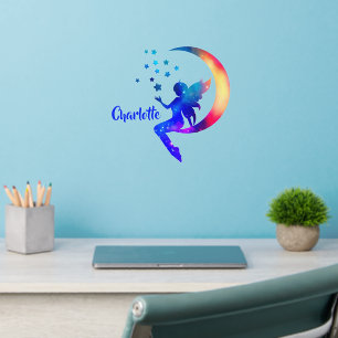 Add Name Red Yellow Blue Starry Elf Fairy Wall Wall Decal