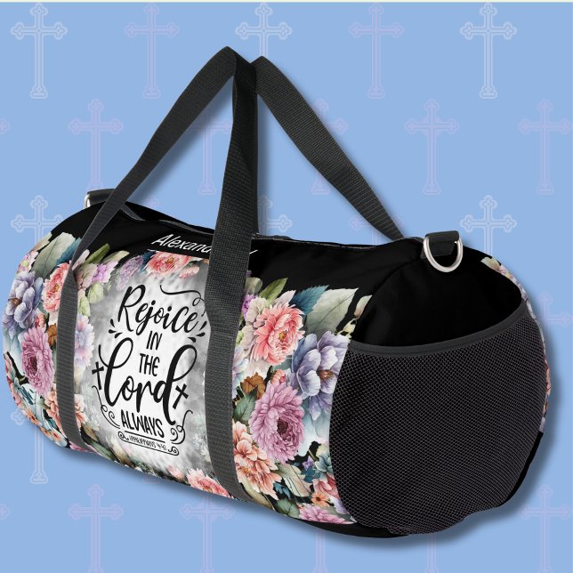 Add Name, Rejoice in the Lord Always Duffle Bag (Creator Uploaded)