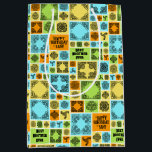 Add Name & Relationship Birthday Orange & Green Medium Gift Bag<br><div class="desc">Use a personalized gift bag to make a birthday special. Use "Personalize this template" to change the "Happy Birthday Sam! Best Brother Ever" text to your preferred name and friend or family relationship. A bold and colorful pattern featuring decorative tiles of various sizes and varied patterns. Black designs on faded...</div>