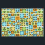 Add Name & Relationship Birthday Orange & Green Tissue Paper<br><div class="desc">Add a finishing touch to your gift wrapping with this tissue paper. Use "Personalize this template" to change the "Happy Birthday Sam! Best Brother Ever" text to your preferred name and friend or family relationship. A bold and colorful pattern featuring decorative tiles of various sizes and varied patterns. Black designs...</div>