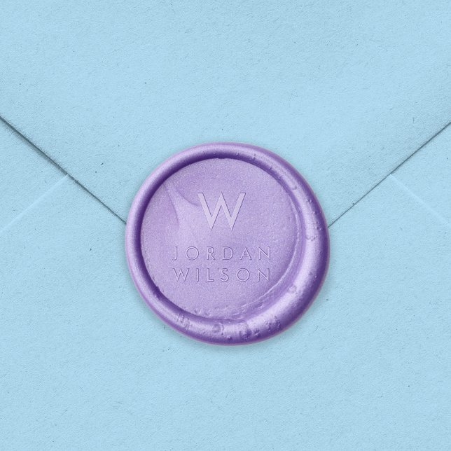 Add Name Sans Serif Modern Monogram Wax Seal Stamp (Creator Uploaded)