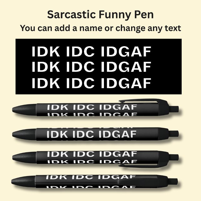 Add Name, Sarcastic Message, etc white on black Pen (Creator Uploaded)