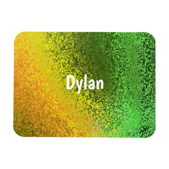 Add Name Shades of Green & Yellow Premium Magnet (Horizontal)