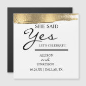 Add Name She Said Yes Gold Glitter Engagement (Front/Back)