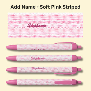 Add Name, Soft Pink Abstract Stripes Pen