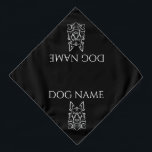Add Name, Stylized German Shepherd, White on Black Bandana<br><div class="desc">Add your dog's name,  on this great bowl with Stylized German Shepherds all the way around.</div>