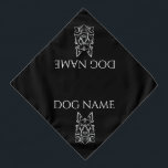 Add Name, Stylized German Shepherd, White on Black Bandana<br><div class="desc">Add your dog's name,  on this great bowl with Stylized German Shepherds all the way around.</div>