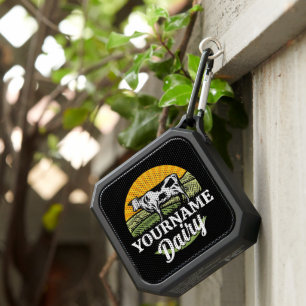 ADD NAME Sunset Dairy Farm Grazing Holstein Cow Bluetooth Speaker