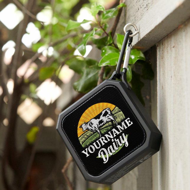 ADD NAME Sunset Dairy Farm Grazing Holstein Cow Bluetooth Speaker (Inisitu)
