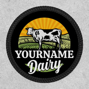 ADD NAME Sunset Dairy Farm Grazing Holstein Cow Patch