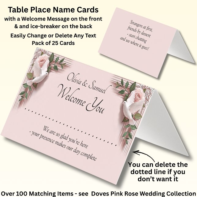Add Name - Table Place Card - with Messages  (Creator Uploaded)