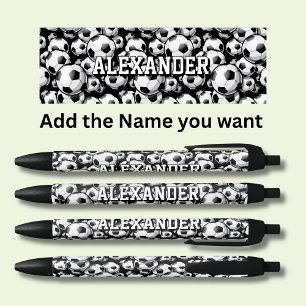 Add Name Team Text, Football Soccer Balls  Pen