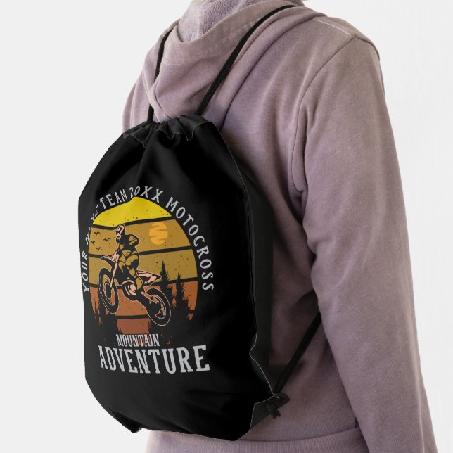 Add Name Team Year Motocross Mountain Adventure    Drawstring Bag (Insitu)