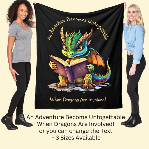 Add Name Text Adventure Unforgettable Dragons Fleece Blanket