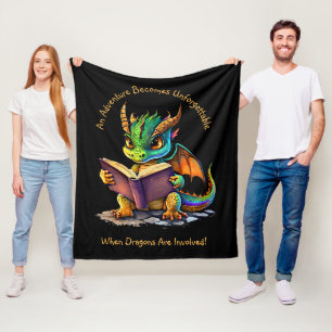Add Name Text, Adventure Unforgettable, Dragons Fleece Blanket