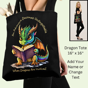 Add Name Text, Adventure Unforgettable, Dragons Tote Bag