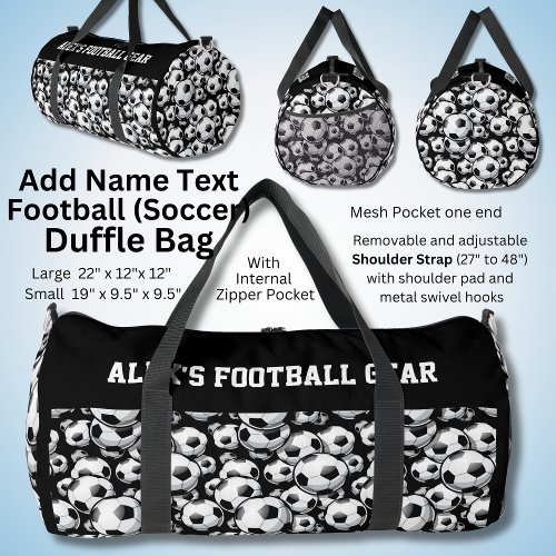 Add Name Text Alexs Football Soccer Gear  Duffle Bag