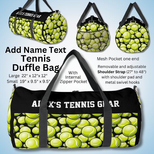Add Name Text, Alex's Tennis Gear  Duffle Bag (Creator Uploaded)