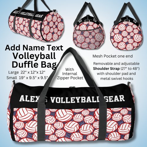 Add Name Text Alexs Volleyball Gear  Duffle Bag