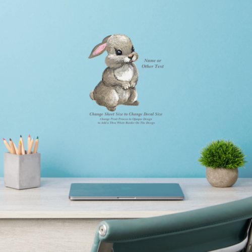 Add Name Text Baby Rabbit Nursery Wall Decal