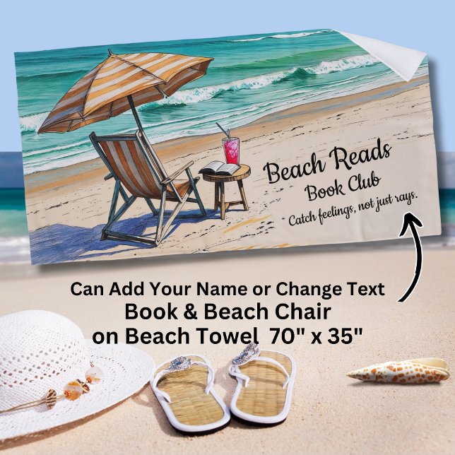 Add Name Text Beach Reads Book Club Towel (Creator Uploaded)