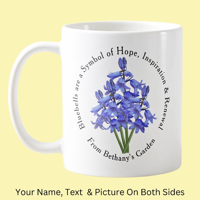 Add Name Text,  Bluebells Hope Inspiration Renewal Coffee Mug (Creator Uploaded)