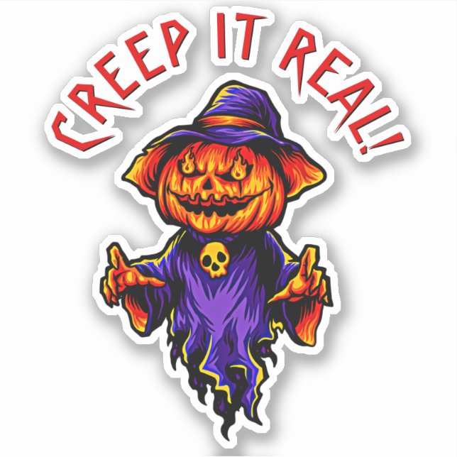 Add Name Text, Creep It Real! Phrase Saying Quote  Sticker (Front)