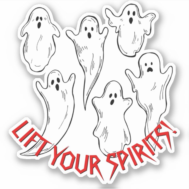 Add Name Text, Lift Your Spirits, Phrase Saying    Sticker (Front)