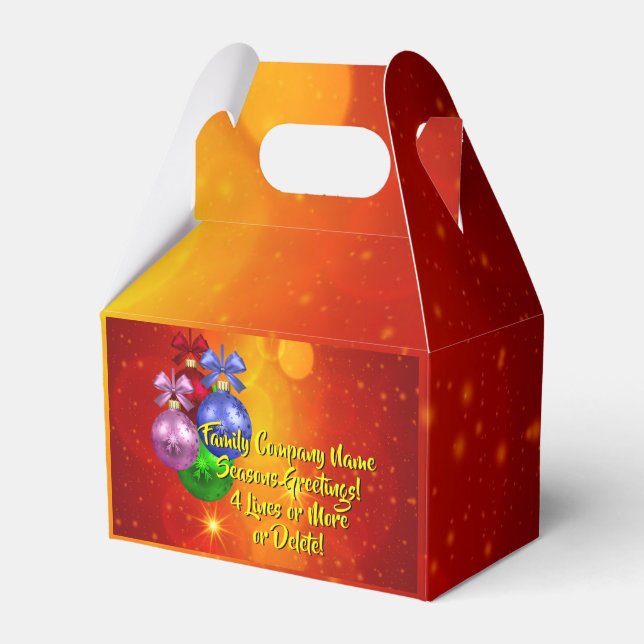 Add Name Text Matching Christmas Favor Boxes (Front Side)