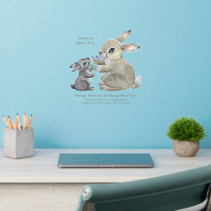 Add Name Text, Mother & Baby Rabbit Nursery Wall Decal