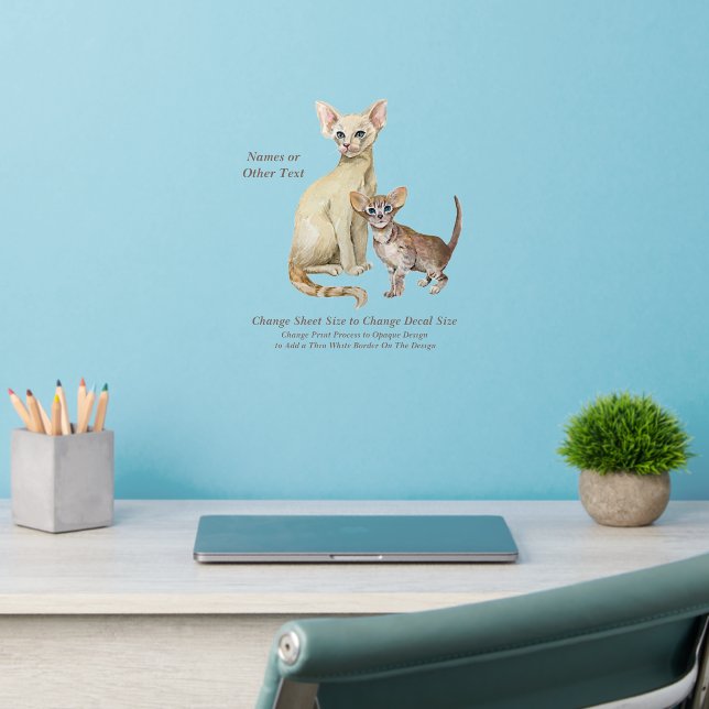 Add Name Text, Mother Cat Baby Kitten Nursery  Wall Decal (Home Office 2)