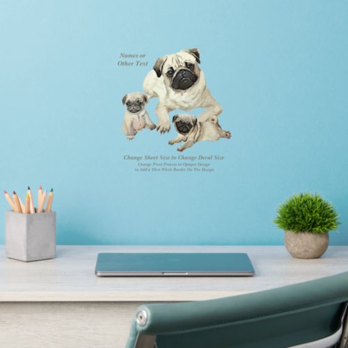 Add Name Text Mother Dog Puppies Nursery   Wall Decal