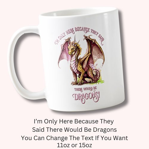 Add Name Text _ Only Here Because Said Dragons    Coffee Mug