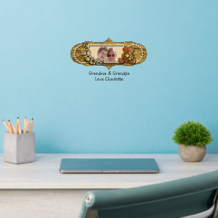 Add Name Text Photo Grandparents Teddy Bear Frame Wall Decal