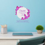 Add Name Text, Pink Butterfly Illustration Border  Wall Decal<br><div class="desc">Pink Butterfly Illustration - Add a Name or other details - Change the size of these decals by changing the size of the Decal Sheet - 4 sizes - from 12" x 12" to 36" x 36" - - These ones are printed on a transparent background, but you can change...</div>