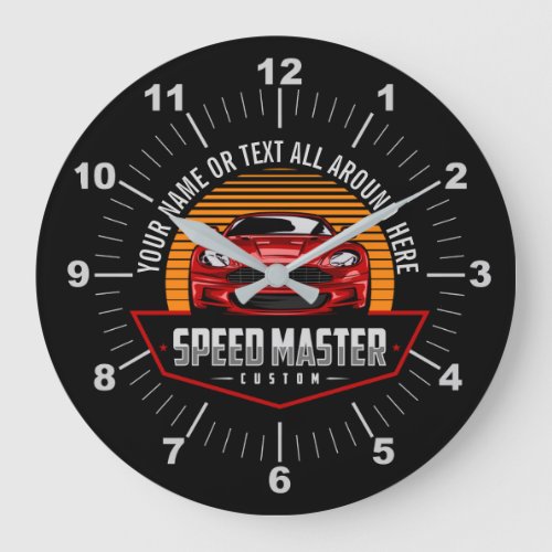 Add Name Text Red Custom SPEED MASTER   Large Clock