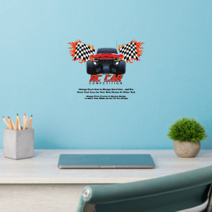 Add Name Text, Remote Radio Control Car Flag Flame Wall Decal