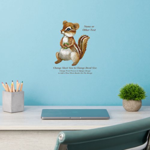 Add Name Text Squirrel with Acorn Nursery         Wall Decal