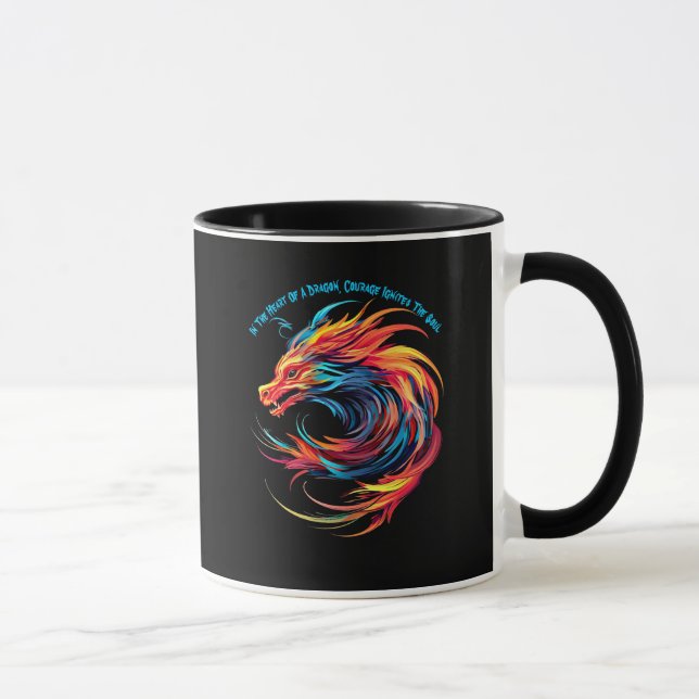 Add Name Text, Swirling Red Blue Dragon  Mug (Right)