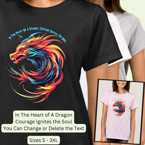 Add Name Text Swirling Red Blue Dragon  T_Shirt
