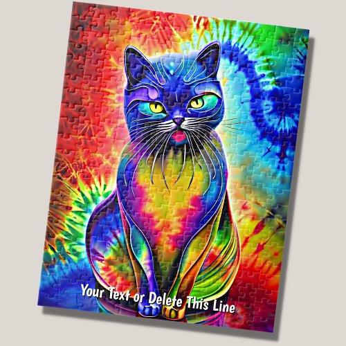 Add Name Text The Essence of Cat Abstract Painting Jigsaw Puzzle