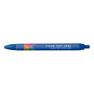 Add Name Text Upload Logo Photo Blue Template Pen