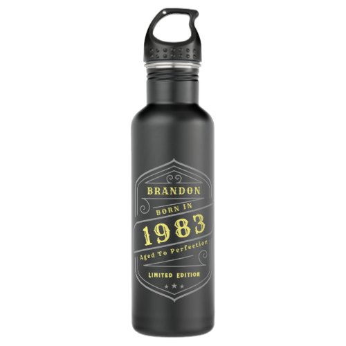 Add Name Text Vintage Aged to Perfection Stainless Steel Water Bottle