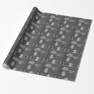 Add name Thank you Chalkboard Gift wrap, mason jar Wrapping Paper