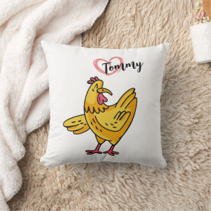 Add Name to chickens Birthday Gift, chikens Lovers Throw Pillow