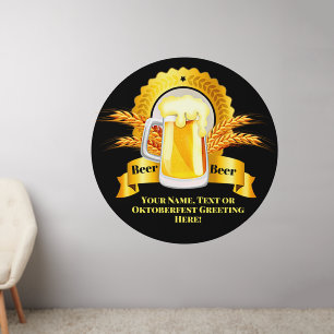 Add Name to Oktoberfest Sign, Beer Glass, on 50"sq Wall Decal